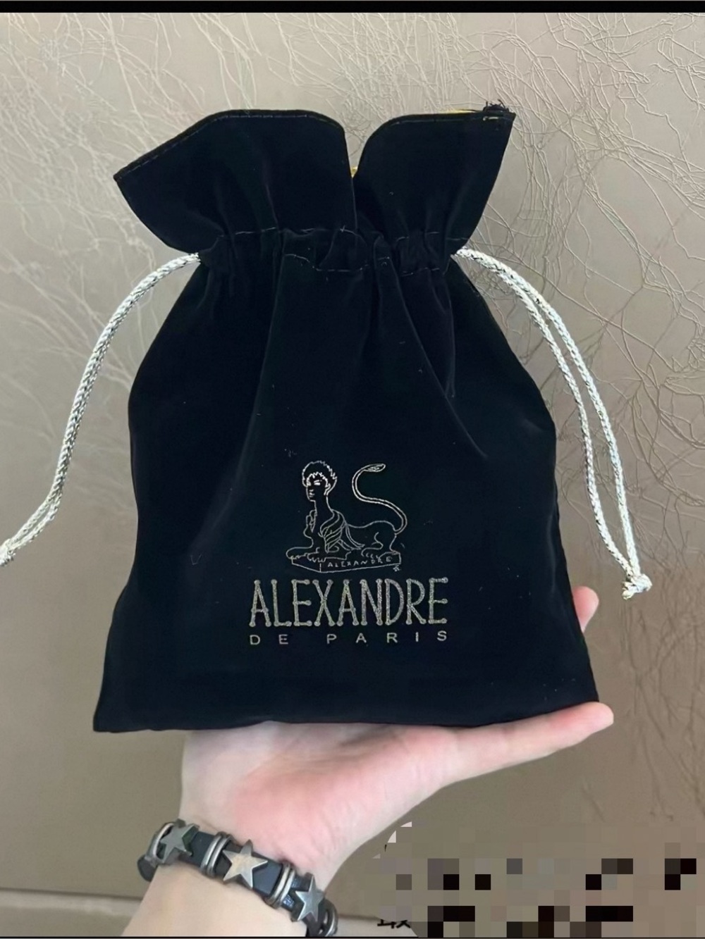 New!Alexandre de Paris Black Velvet Pouch